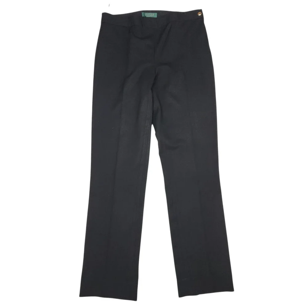 Lauren Ralph Lauren‎ Petite Dress Pants Trousers 4P Black Workwear Minimalist